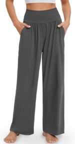 Wide Leg Yoga Pants for Women Casual Loose Cozy Sweatpants High Waisted Lounge Pajama Flowy Pants With Pockets