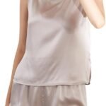 Ladies Pajamas 100% Mulberry Silk Vest Shorts Set Sleeveless Homewear Summer Pajamas
