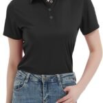 Women Polo Shirts UPF 50+ Casual Sun Protection Work Quick Dry 4 Buttons Short Sleeve Collared Golf Shirt XS-3XL