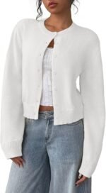 Women Cropped Cardigan Sweaters Knit Lightweight Crop Sweater Fall Outfits Trendy Open Front Clothes 2026
